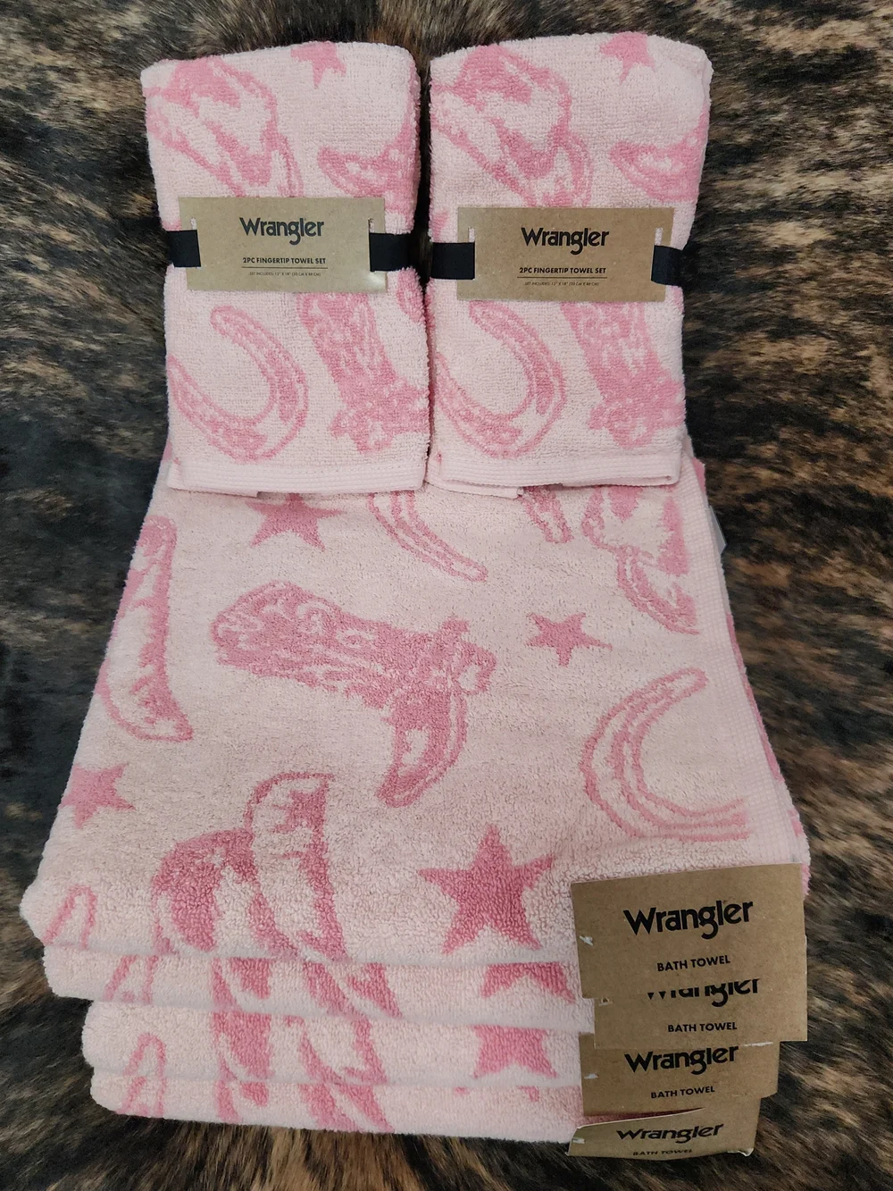 Wrangler Pink Western Towel Set
